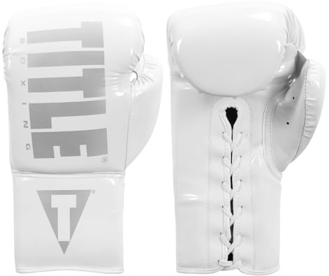 TITLE Boxing Inferno Intensity Lace Training Gloves (White, 16 oz)