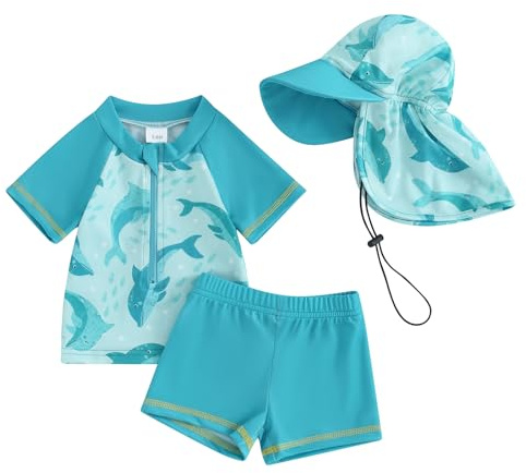 Traje de baño de 2 piezas, antiUV, manga larga + pantalón de baño + sombrero de sol, traje de natación