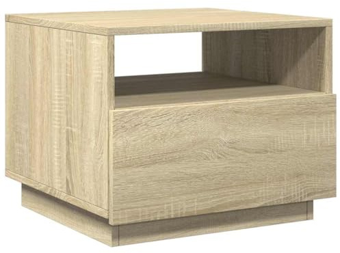 vidaXL Couchtisch mit LED-Leuchten Sonoma-Eiche 50x49x40 cm