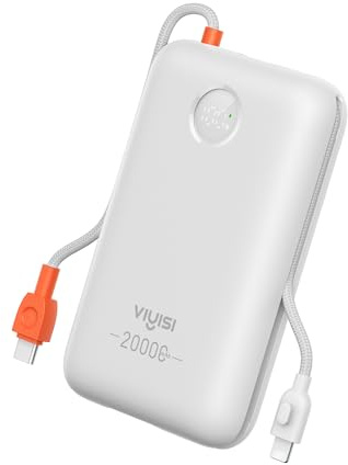VIYISI Batterie Externe 30W Ultra Rapide Charge 20000 mAh Câbles Intégrés