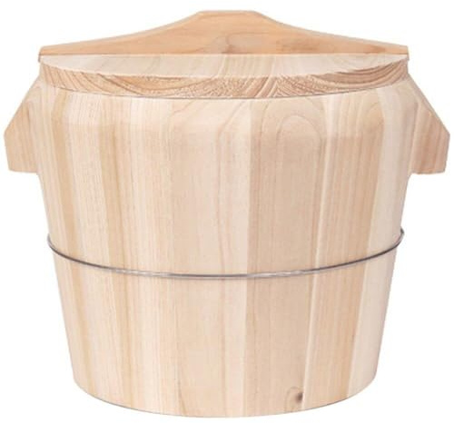 Muteitt Seau À Riz en Bois Baril De Riz en Bois Bol À Mélanger Hangiri Baril De Riz Sushi Oke avec Couvercle Récipient Alimentaire De Cuisine À Domicile