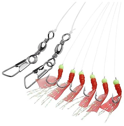 Huangj-0527 Angelzubehör Angelhaken, 6 Teile/los, Edelstahl-Rigs, drehbar, Köderhaken, Einzelkombination, High-Carbon-Schnurhaken Angelhaken(16#)