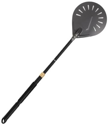 Pelle A Pizza Pelle à pizza réglable tournante en aluminium anodisé dur, outils de cuisson de pizza ronds, pelle à pizza à long manche en aluminium antiadhésive for cuisine Pelle Pizza(Black 8 inch)
