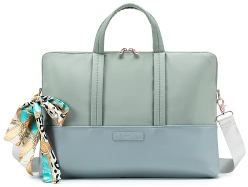 SPAHER Sacoche Ordinateur Portable 15,6 Pouces Sacoche PC Cartable Femme Housse Ordinateur Portable Mallette Sac Travail Porte Document Pochette Portable Sac à Main Femme Gris