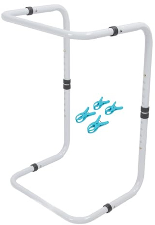 Blanket Lifter for Feet Adjustable Bed Cradle Aluminium Alloy Blanket Support Frame with 4 Clips Height Adjustable 25-33 Inch Pressure Relief Aid for Post-Surgery Recovery Leg Injury and Arthritis