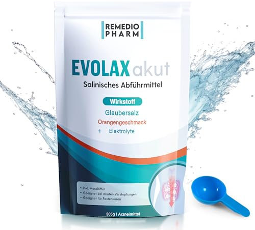 Evolax Orange| Schnell wirkendes Abführmittel | Glaubersalz mit Geschmack + Elektrolyte |starke Wirkung/ | 305g XXL Packung/Bei akuten Verstopfungen, Fastenkuren & zur Darmreinigung (2)