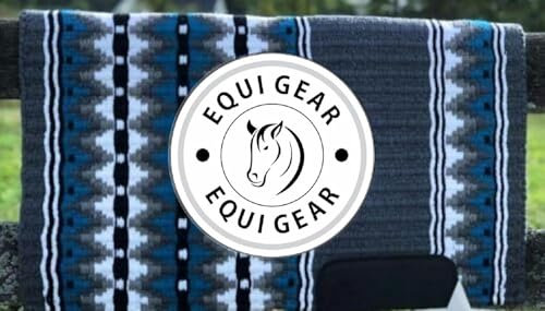 EQUIGEAR Western Show Horse Satteldecke aus neuseeländischer Wolle, Western-Design, handgefertigte Satteldecke, Wollpolster, Sensor Flex (Anpassung möglich) BA77 (34 x 33)