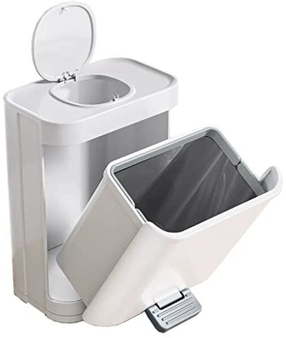 Pattumiera, Pattumiera da Bagno con Coperchio e Pedale, Pattumiera da 12 Litri for Camera da Letto, Pattumiera da Cucina Stretta Pattumiera Sottile con Coperchio a Chiusura Ammortizzata for Ufficio