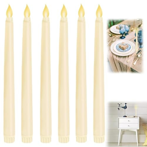 Candele a LED, senza fiamma, candele a batteria, 6 candele lunghe LED, falsa candela decorativa per matrimoni, Pasqua, feste, compleanni, [Classe energetica A]