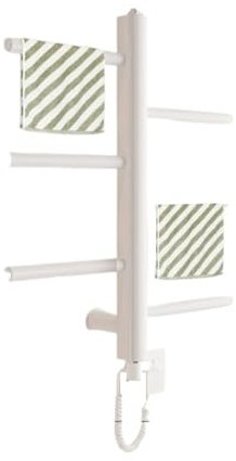 Radiatore per asciugamani Scaldasalviette, Portasciugamani elettrico compatto di piccole dimensioni senza foratura Scaldasalviette for il bagno domestico Applicabile a più scenari(White Xp33)