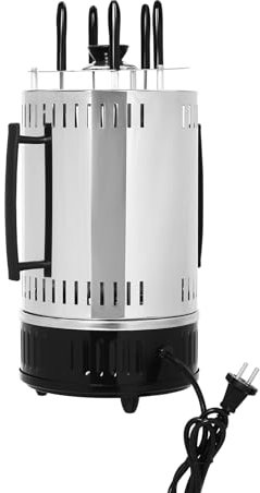 Vertikaler Rotisserie-Grill Elektrische Drehgrillmaschine Vertikaler Elektrogrill für Spieße Schawarma Rotisserie und vieles mehr Schwarz Silber 20 * 37.5CM