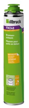 FM240 Brunnenschaum Polyurethanschaum, Beständig gegen Wasser Verrottung und Wärme, Schachtringverklebung 750ml Kombisets (ohne Reiniger/ohne Schaumpistole, 1x)