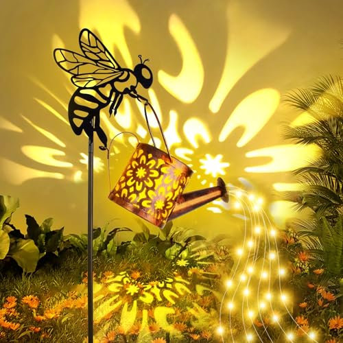 Solarlampen für Außen, Solar Gießkanne lampen Gartendeko für Draußen, Solarlampen Lichterkette Aussen, IP65 Wasserdicht Warmweiß Solarleuchten Garten für Hofweg, Balkon, Terrasse, Vintage Deko (A)