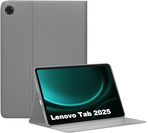 CAUHENYEE Funda para Lenovo Tab 10.1 2025 Carcasa, con Función de Encendido y Apagado Automático, Material de PU Rígido, Color Gris