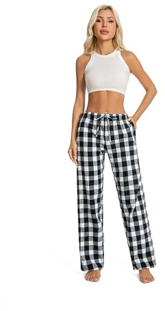 JTPW Women's 100% Cotton Super Soft Flannel Pajama/Lounge Bottoms with Pockets,SIZE：XS-XL