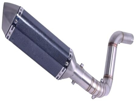 Motorcycle exhaust center pipe Motorcycle Exhaust Muffler Full System Middle Link Pipe Slip On For 125 150 200 2012-2016muffler Tail Pipe Tail Nozzle(WHITE)