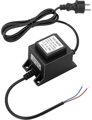 Muzveik Transformador LED 230V a 24V AC 15W 0,625A, IP68 Impermeable para Jardín, Fuente y Piscina