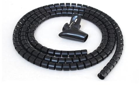 Split Wire Loom Tubing Spiral Cable Protector Sleeve 1 Meter Multicolor Multiple Sizes(Black,10mm inside diameter)