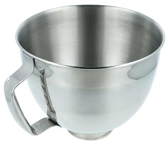 vhbw Rührschüssel kompatibel mit KitchenAid 4,7 L, 4,3 L Küchenmaschine mit kippbarem Motorkopf - 5 L Edelstahlschüssel mit Griff