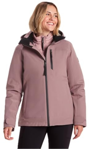 TOG24 Beverley 100% Waterproof All Season 3-in-1 Jacket for Women, Outer Waterproof Coat with Hood plus Ultra Warm Inner Jacket to Wear Together or Separately