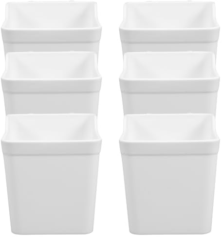 HONMEET 6 Pièces Caissons de Rangement Blancs pour Panneaux Perforés Organiseur de Boîte Abs pour Atelier Garage Bureau et Cuisine Accessoires Polyvalents pour Support à Outils