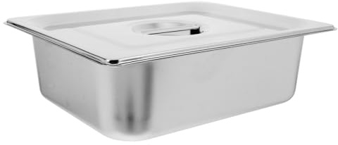 Veemoon Bac Inox Gastronorme avec Couvercle Plateau Vapeur Acier Inoxydable Résistant pour Buffet Restauration et Service Traiteur Lot