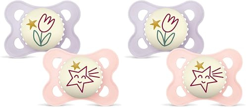 MAM Original Night Silikon, 0-6 Mon., 2 Stk, Tulpe/Stern (Packung mit 2)