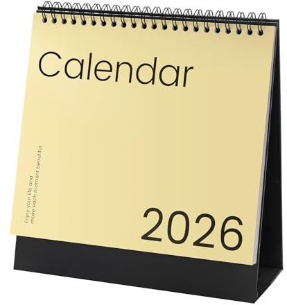 Calendrier mensuel de bureau 2026 à double spirale - 12 mois de janvier à décembre - Pour planification quotidienne et vacances