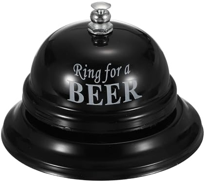 PATIKIL Desk Bell, 3.3 Front Desk Service Call Bell Metal Ringing Loud Clear Reception Counter Bar Ring for Restaurant Hotel Game Classroom Dinner Pet Dog Training(BEER, Black)
