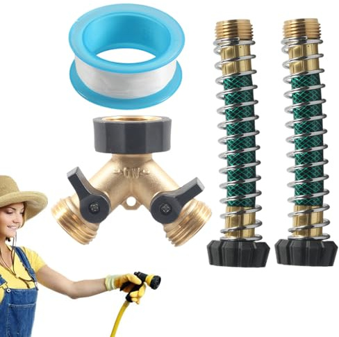 Gartenschlauch-Verteiler – Wasserhahn-Y-Stecker-Auslass mit Knickschutz, multidirektionaler Verteiler-Anwendung, Hinterhof-Sprinkler-Aufsatz, zuverlässiger Wasserhahn-Verlängerungsdruck