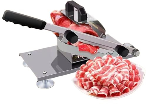 Affettatrice Manuale Regolabile, Affettatrice Multiuso Antiscivolo per Carne Congelata in Acciaio Inossidabile per Rotoli di Manzo e Montone Cucina Casalinga