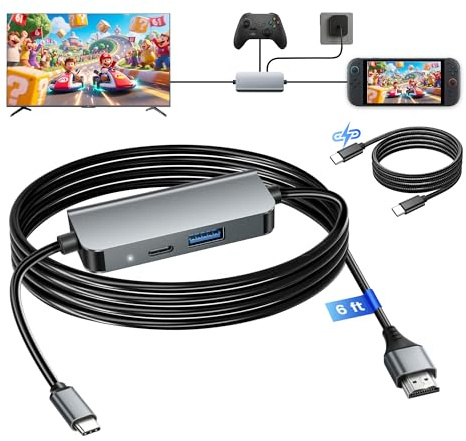 Switch 2 Dock, with HDMI 2.1 Cable, 4K@120Hz Portable USB C TV Docking Station for Nintendo Switch 2, PD 100W Aluminum Mini Travel Dock for s-witch 2, Steam Deck, ROG Ally