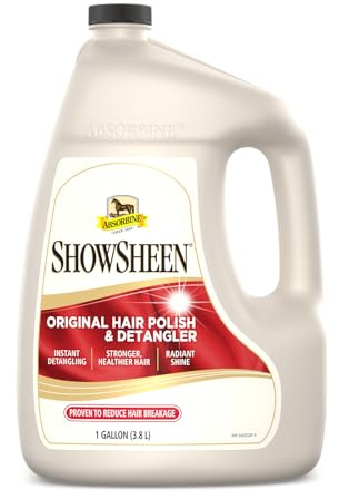Absorbine ShowSheen Hair Polish & Detangler 128oz Refill Jug, Horse and Dog Coat, Mane and Tail, Instant Detangling & Reduces Hair Breakage for Healthy Grooming & Radiant Shine