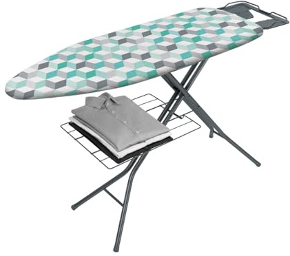 Metaltex Antares - Tabla de planchar, Modelo Cubos, 115 x 37 cm, Multicolor