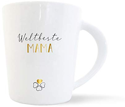 mintkind® Kaffeebecher Weltbeste Mama – weiße Porzellan Tasse für Mutter | Kaffee Becher und Teetasse in Weiß – Geschenk zum Muttertag, Geburtstag, zu Ostern, Weihnachten oder als Dankeschön