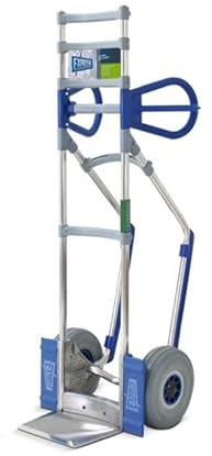 Vollmontierte EXPRESSO Alu Profi- Sackkarre AE24381925 für Getränkekisten - & fässer / 250kg / pannensichere Vollgummireifen/Schaufel L 18 x B 23,5 cm