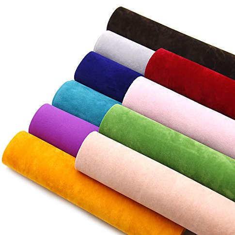 David accessories Doppelseitiger samtweicher Stoff, 10 Stück, 20 cm x 33 cm, verschiedene Farben, für selbstgemachte Taschen, börsen, Brillen, Tücher, Bastelprojekte (Samtstoff)