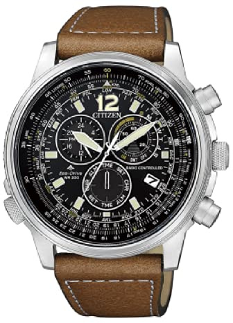 Citizen Montre radiocommandée CB5860-27E Pilot Chrono E660 Eco-Drive