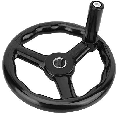 Fafeicy Drehrad Handrad 200 mm x 18 mm aus Bakelite mit Kurbel Griff für Industrie Werkzeugmaschinen Maschinenbau Werkzeugausrüstung Drehknopf Handbedienung Industrierad