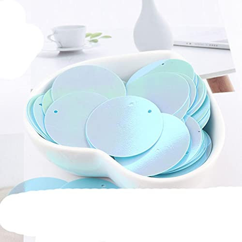 6mm 8mm 10mm 20mm 30mm Flache Runde Lose Pailletten Pailletten Nähen Hochzeit Handwerk, Frauen DIY Zubehör, Lentejuelas Para Coser-AB Hellblau,25mm 10g 60Pcs