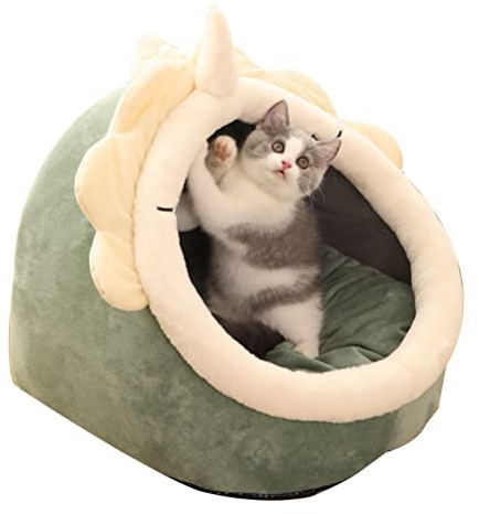 Gohhey Katze kleine Hund gemütliche Bett Haustiere Iglu Bett kuschelhöhle Ideale Korb Höhle für Drinnen Weicher und bequemer Schlafplatz, Katzenkorb