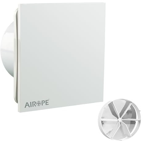 Airope- AB -100 mm,Ventilador Extractor de Baño aire, Silencioso con Válvula Anti Retorno,Ideal para Baño,Cocina,Inodoro,Bajo Consumo Energético,5 AÑOS de Garantía