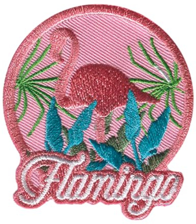 Catch the Patch Flamingo Vogel Aufnäher zum Aufbügeln 5,3 x 6,1 cm Bügelbild für Kinder Mädchen mit Lieblingsvogel Federtier, Bügelpatch Patches Bügelflicken