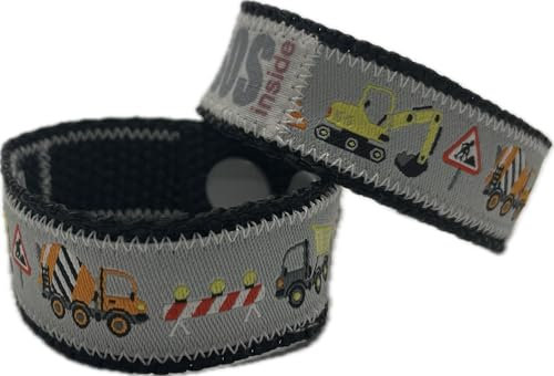 SOS-Armband Baustelle, Notfallarmband mit Telefonnummer für Kinder (schwarz)