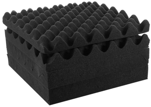 6 Stück Lautsprecher Isolationspads für Subwoofer, Geräuschdämpfend | 30x30x2cm, Schaumstoff, Schwarz, für Raum und Wohnbereich, Einfache Montage