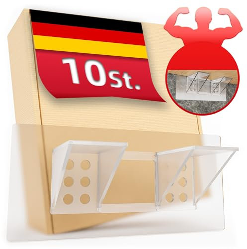 DEKAZIA® 10 Regalbodenträger selbstklebend | Regalbodenhalter selbstklebend Regalboden Halterung Regalbefestigung ohne Bohren Schrankboden Halter Regalbrett Bodenträger für Einlegeboden