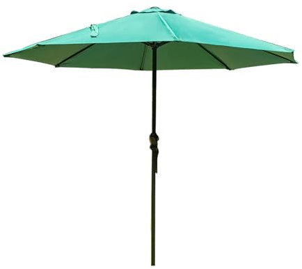 Sombrilla de Jardín con Manivela, 270cm Parasol de Terraza Grande, Sombrilla para Mercado, Porche, Mástil de Hierro