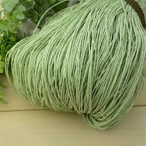 Hilo de paja de rafia natural de verano de 600 m, hilo de paja de papel de ganchillo, manualidades para hacer manualidades, para tejer sombreros, bolsos, cestas, material de ratán