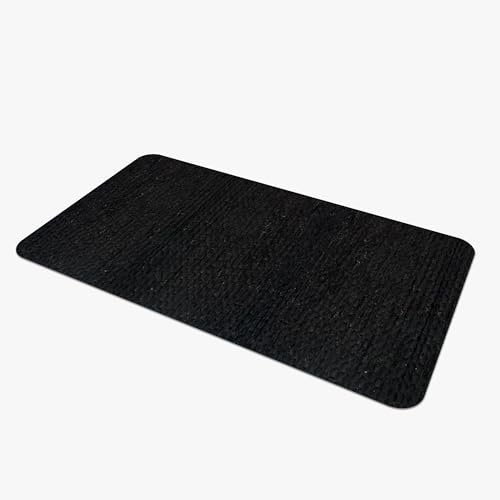 Comart - Küchenteppich Nancy - rutschfest - Maschinenwaschbar - Moderner Chenille-Läufer - Läufer für Flur und Küche - Weich und langlebig - Made in Italy - Schwarz - 50 x 100 cm