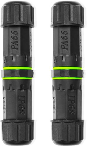 JSADZKJ Waterproof Cable Connector 4 Pin IP68 Outdoor Cable Waterproof Coupler, Support 3.5-10mm Wire Diameter for Outdoor Billboard,Tunnel Light,Street Light 2 Pcs (4PIN)